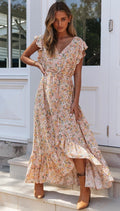 Parks Floral Tassel Maxi Dress Ivory Multi