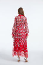 Long Sleeve Sequin A Line Dress