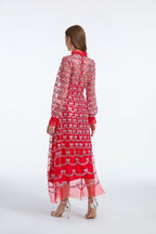 Long Sleeve Sequin A Line Dress