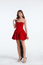 Formal Sleeveless Zipper Bow Boning Dress