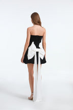 Formal Sleeveless Zipper Bow Boning Dress