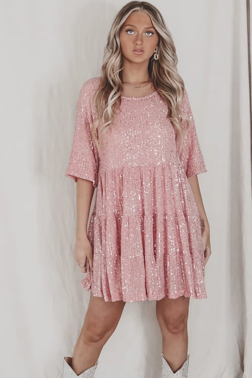 Fernanda Statement Loose Sequin Dress Elevated Occasion Wear