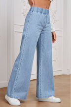 Vintage Elastic High Waist Relaxed Jeans