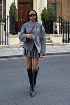 Short Double-Breasted Wool Jacket