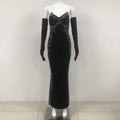 Pearl Decoration Socialite Tube Top Bandage Dress
