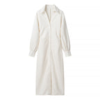 Simple V neck Jacquard Drawstring Dress
