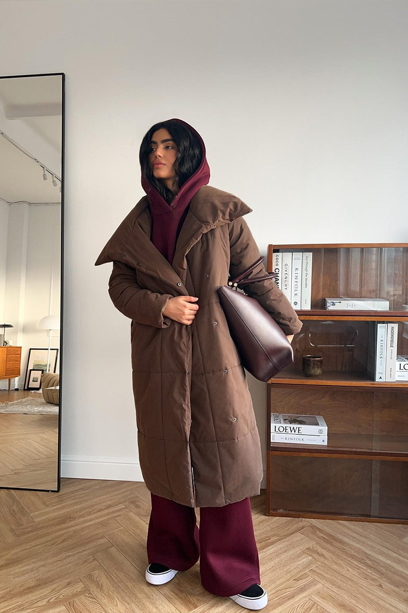 Long Stand Collar Puffer Jacket