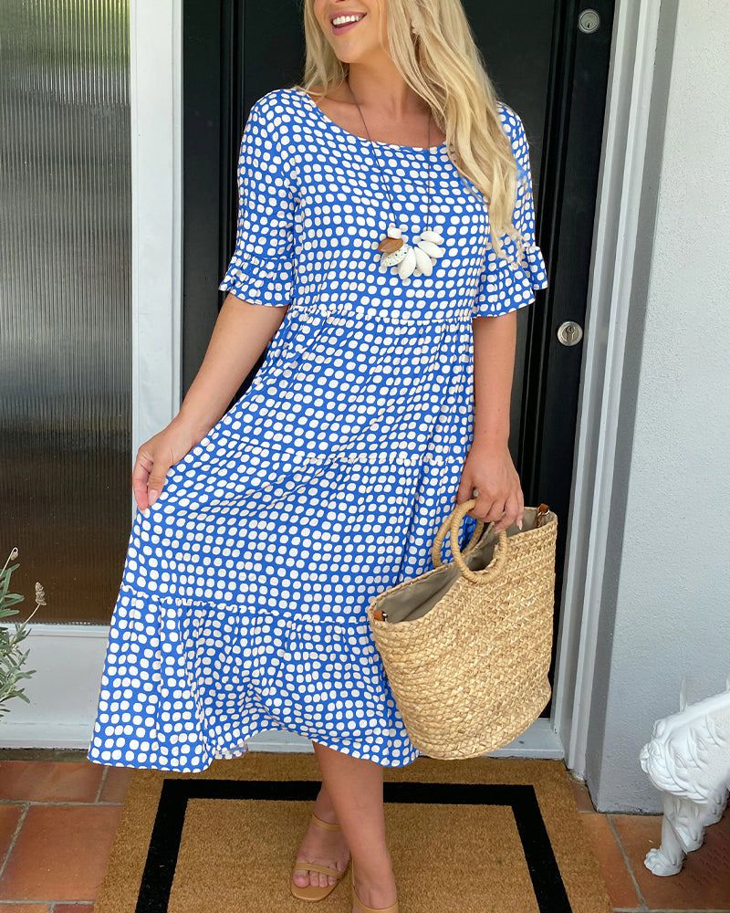 Elizabeth Luxe Print Dress with Sleeves Everyday Edit