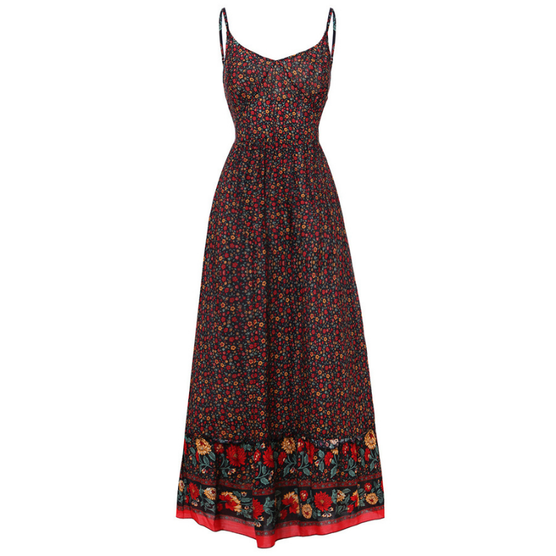 Marcela Effortless Bohemian Dress with Straps Elevated Occasion Wear