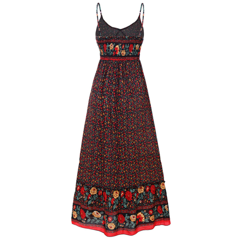Marcela Effortless Bohemian Dress with Straps Elevated Occasion Wear
