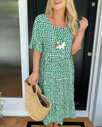 Elizabeth Luxe Print Dress with Sleeves Everyday Edit