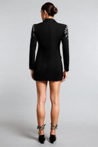 Niera Diamond Embellishment Blazer-Black