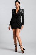 Niera Diamond Embellishment Blazer-Black