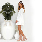 Ribbonwood Ruffle Tie Dress Bamboo Cream