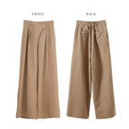 High-Waisted Wide-Leg Pants With Belted Detail