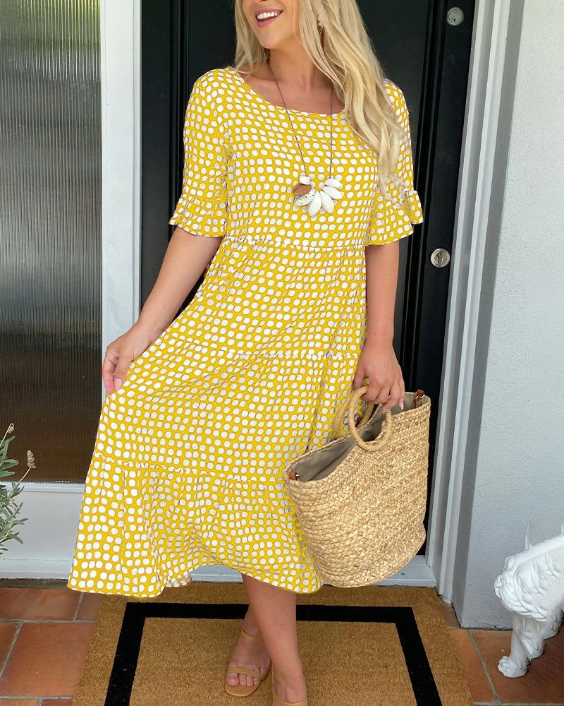 Elizabeth Luxe Print Dress with Sleeves Everyday Edit