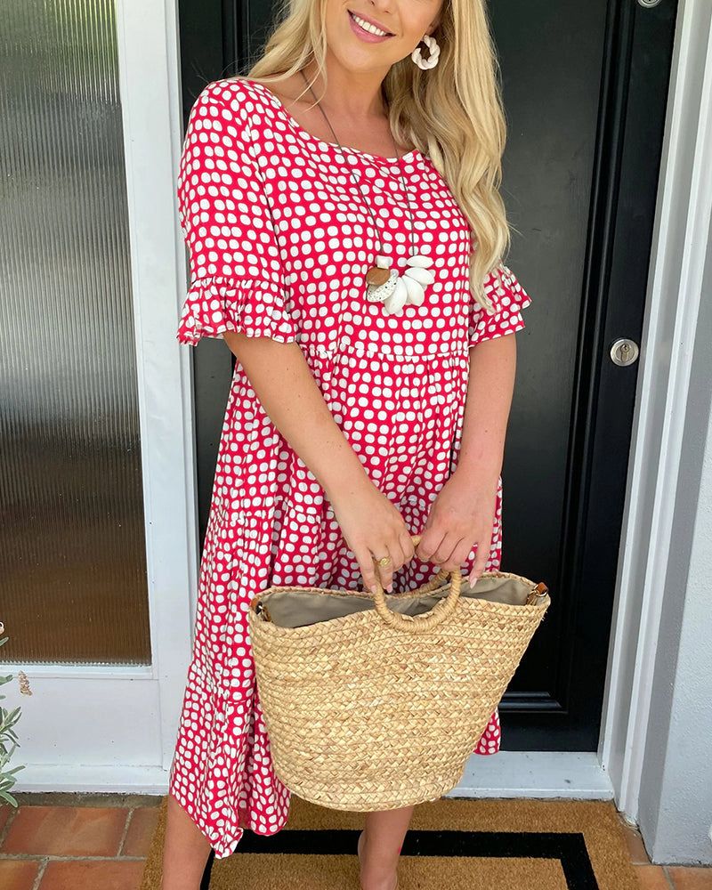 Elizabeth Luxe Print Dress with Sleeves Everyday Edit