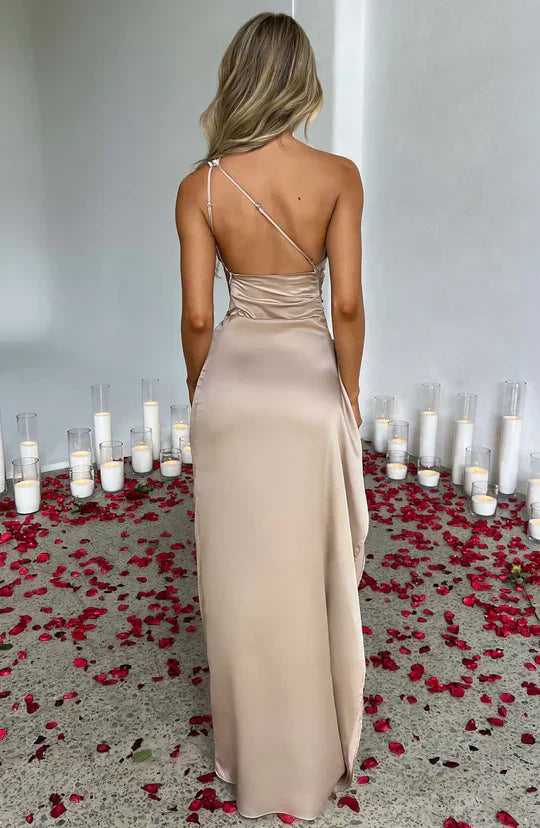 Rebeca Chic Satin Maxi Dress Evening Wear Edit