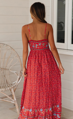 Alba Minimalist Bohemian Dress with Straps Evening Wear Edit