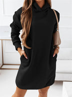 Ileana Womens Hooded Dress Modern Dress for Comfort Fit Design