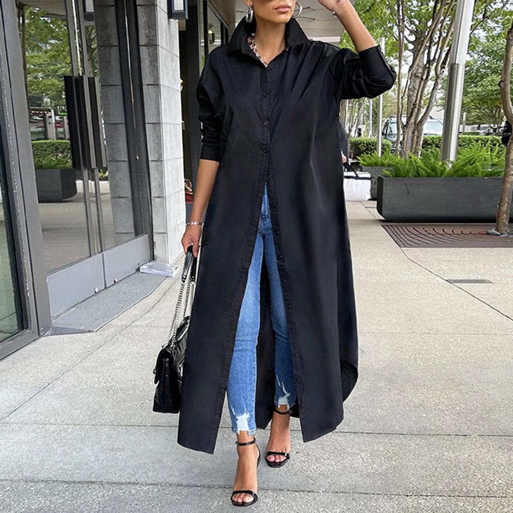 Eleanor Statement Long Sleeved Button Down Maxi Dress Boutique Collection