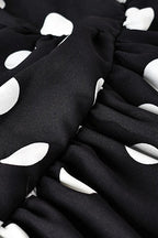 Elegant Polka Dot Strapless Bodycon Maxi Dress