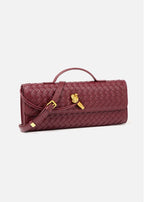 Maribel - Woven Leather Crossbody Bag with Top Handle