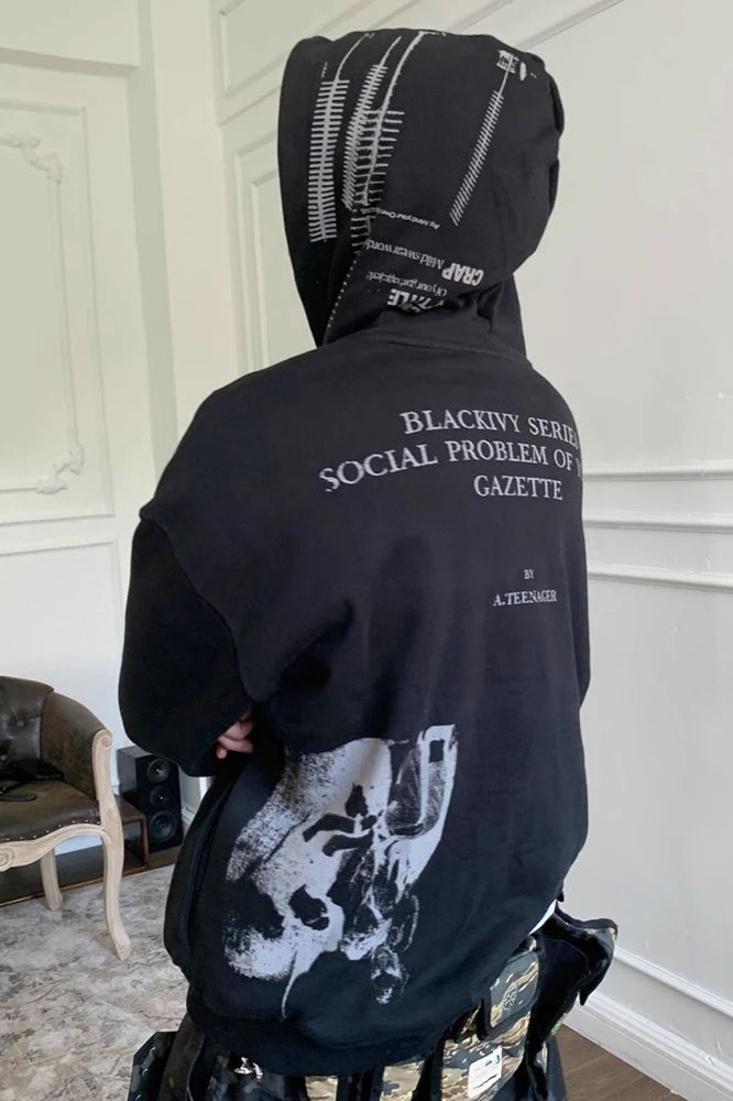 Gothic Punk Zipper Hoodie