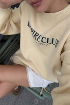 Crew Neck Letter Jacquard Sweater