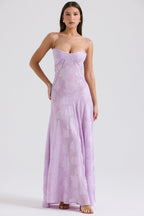 Dainty Lace Spaghetti Strap Tie Waist  Prom Dress