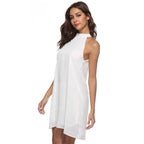 Melody Satin Halter Mini Dress Ivory