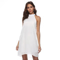 Melody Satin Halter Mini Dress Ivory