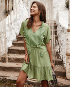 Good Karma Cotton Tiered Babydoll Tunic Sage
