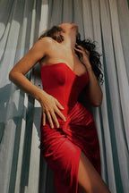 Slim-Fit Velvet Corset Party Dress