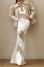 Elegant Cowl Neck Backless Reception Dress