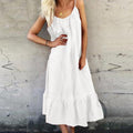 Vasya Cotton Tassel Slit Midi Dress