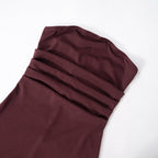 Hudson Maxi Dress With Stole And Gloves Maroon