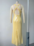 Hexed Bodycon Dress Yellow