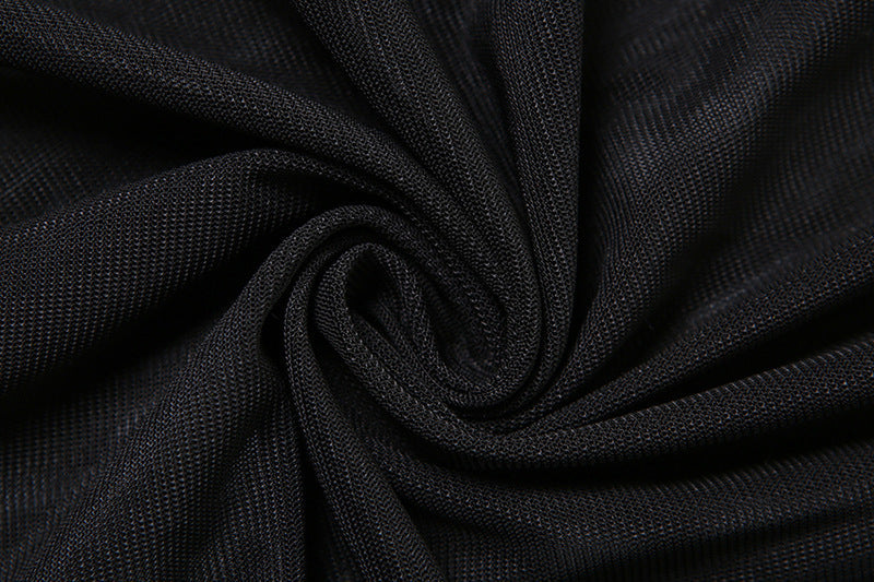 Velvet Crush Sheer Dress Black
