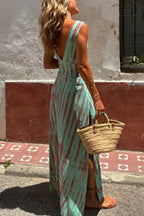 Abigail Exclusive Stretch Tie Dye Slit Dress with Cutouts Elevated Occasion Wear