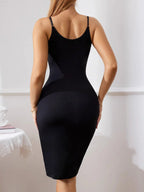 Lace Waist Cinched Backless Halter Dress Party Dress