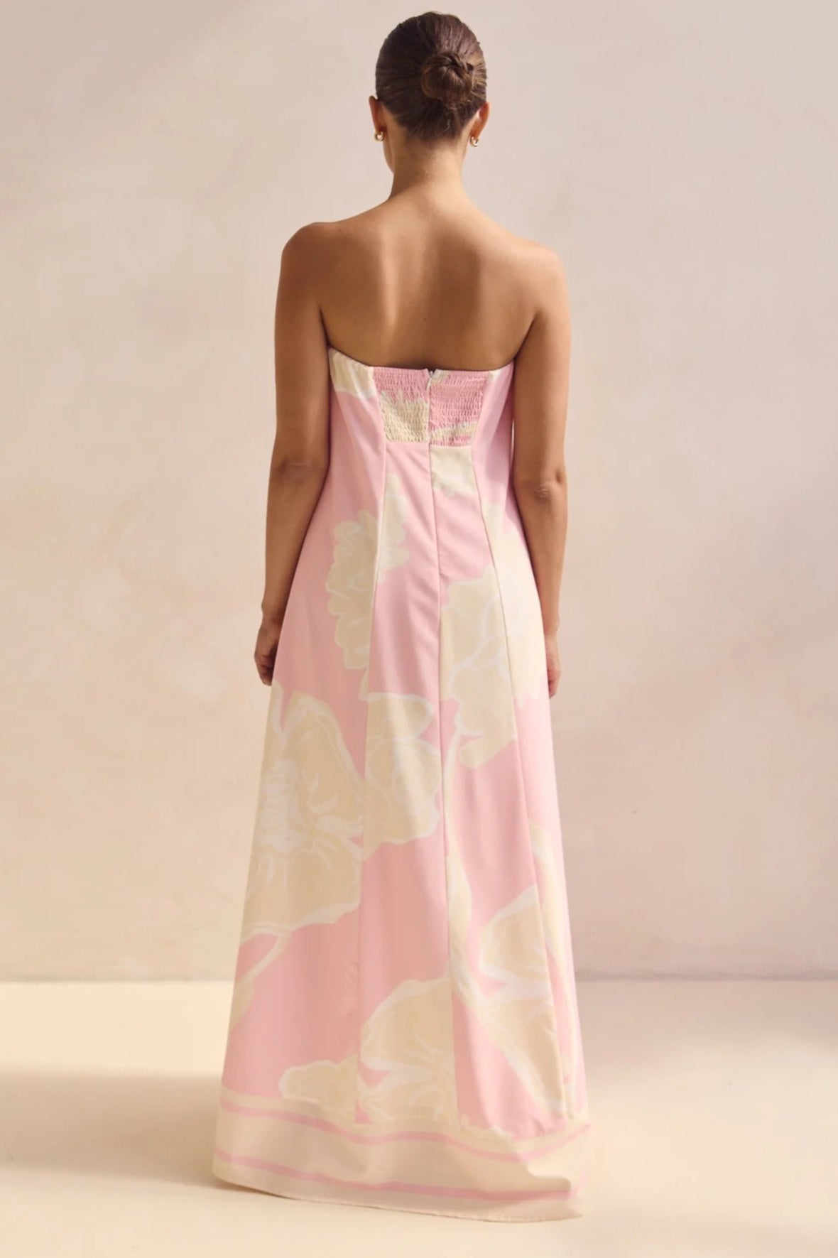Strapless Printed Off Shoulder Maxi Boho Dress