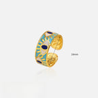 Vintage Gold Plated Lapis Lazuli Stainless Steel Ring