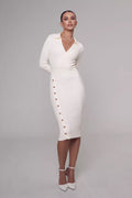 Polo Neck Bodycon Sweater Dress