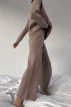 Knitted Solid Color Loose Casual Suit