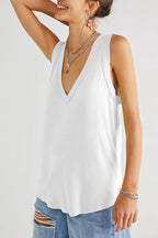 V-neck loose breathable and comfortable sleeveless top