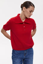 Hollow Out Polo Knit Sweater