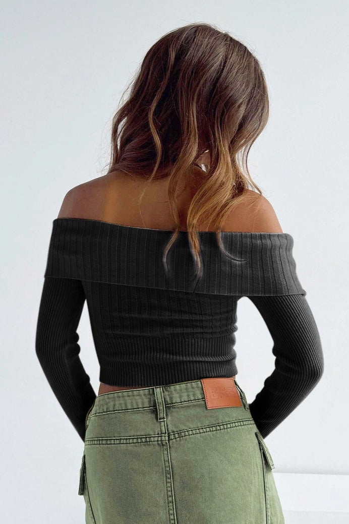 Sexy Off Shoulder Knit Sweater