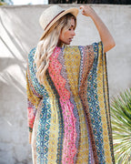 Enticing Patchwork Kimono Maxi Dress