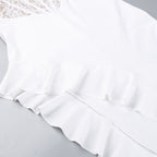 Fringila Asymmetric Dress White